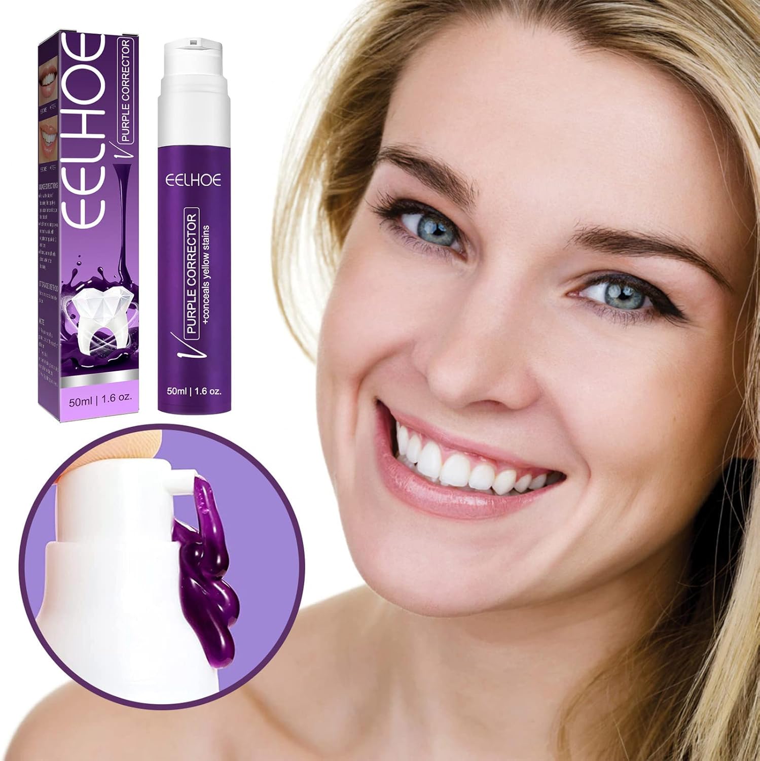 ELHO Teeth Whitening Toothpaste for Removing Yellow Stains - 50 ml