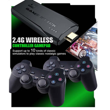 Professional Game Stick Lite - Plug & Play Console with 20,000+ Games, Dual 2.4G Wireless Controllers, 64G Storage (HDMI Ready)